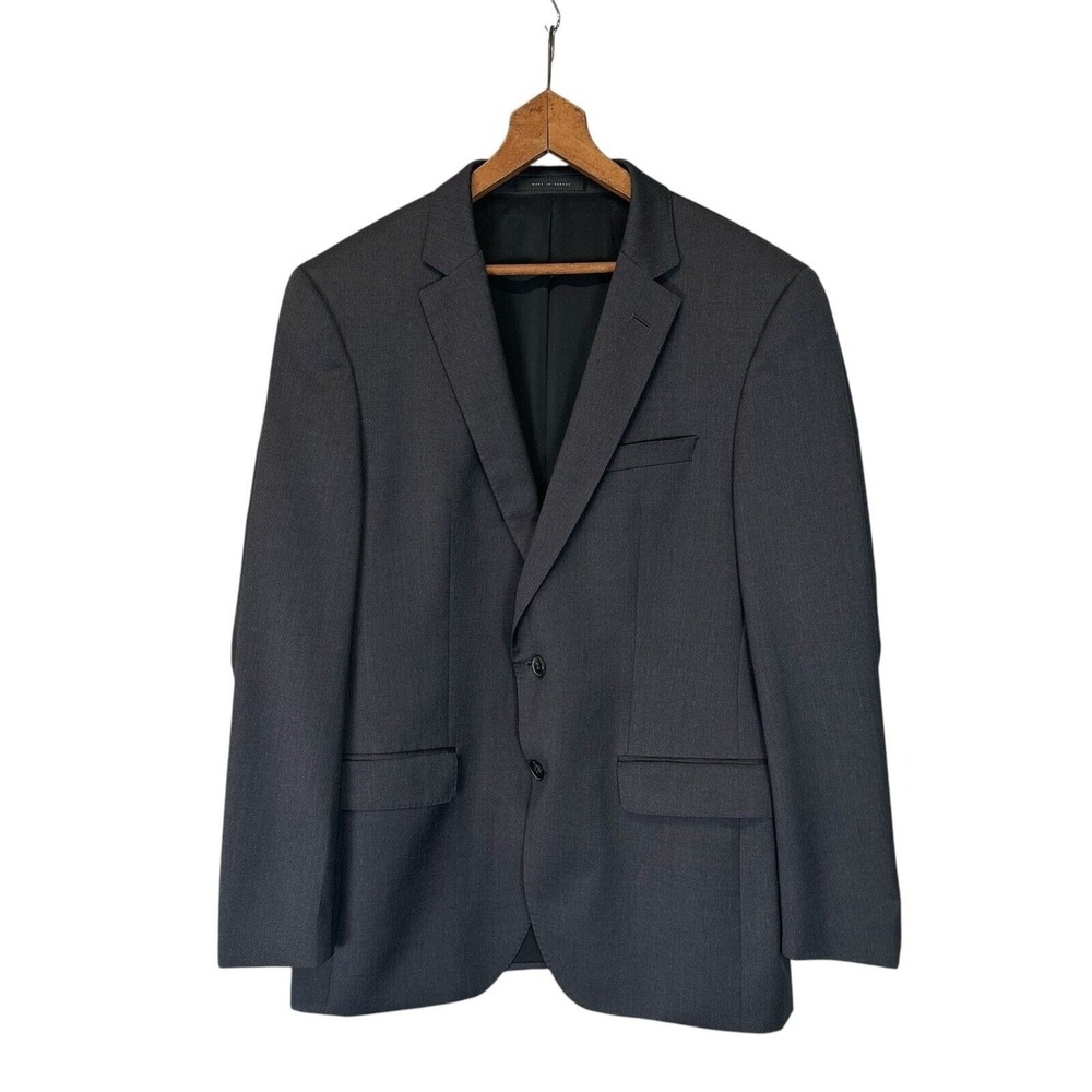 Boss Hugo Trabaldo Togna 1840 Super 120 Virgin Wool Blazer Sz 40R Black 2 Button